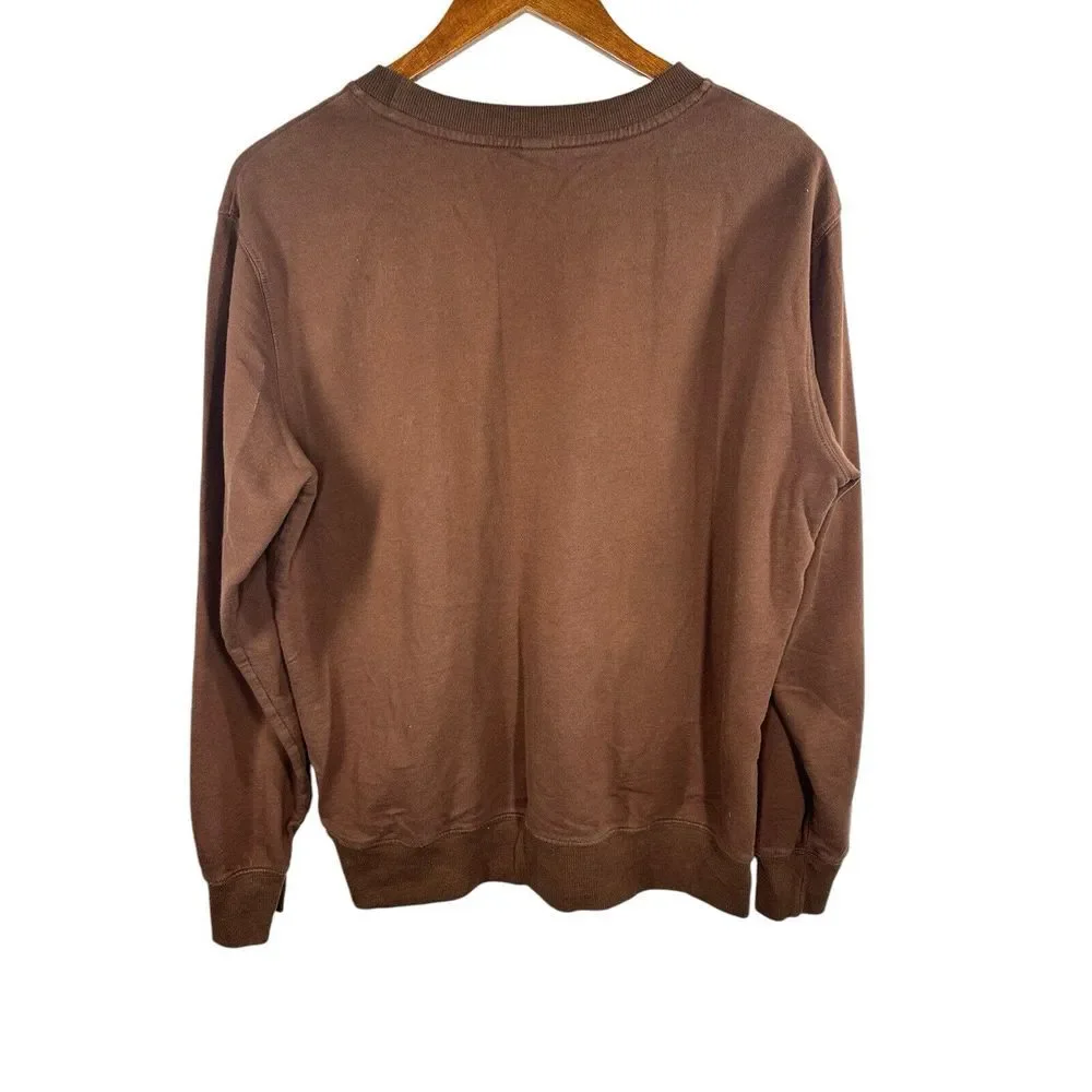 Romwe Sweatshirt Adult Medium Cartoon Dinosaur Crewneck Brown‎